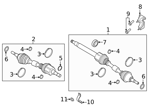 CV Components for 2021 Ford Edge #0
