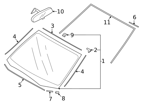 Glass - Windshield for 2017 Subaru Impreza #0
