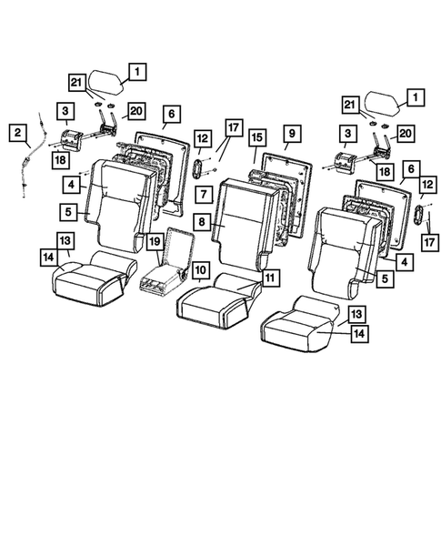 Rear Seats - Second Row for 2008 Jeep Commander #0
