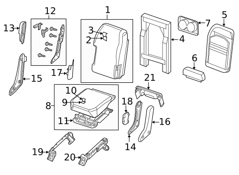 Front Seat Components for 2011 Nissan TITAN #1