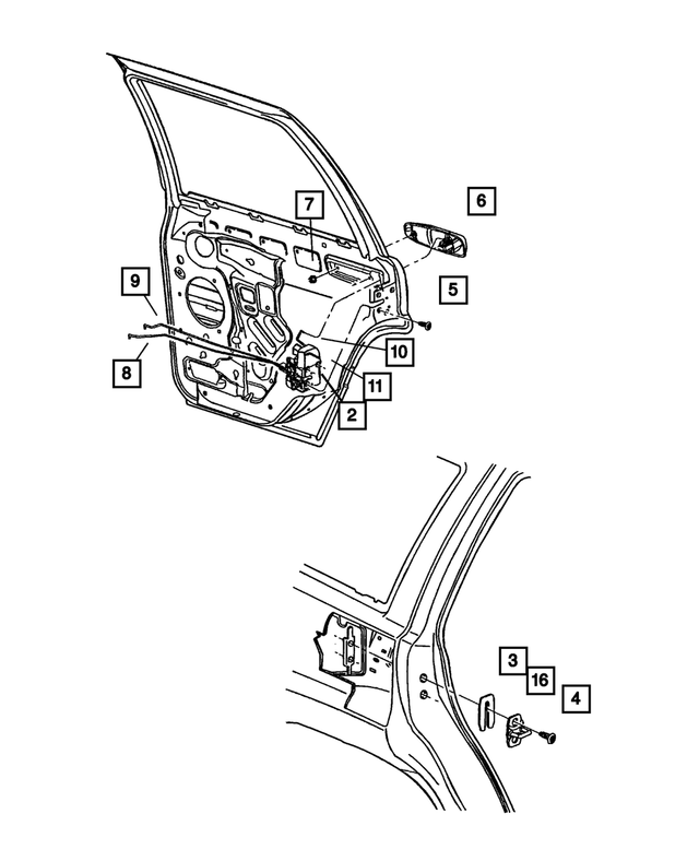 5014395AA - Doors and Related Parts: Latch-anti Theft Cover, Right for Jeep: Grand Cherokee, Liberty Image