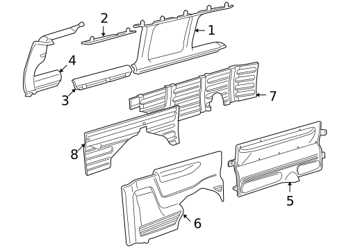 Interior Trim - Side Panels for 1996 Chevrolet Express 3500 #0
