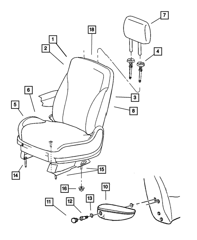 1AY281L5AA - Interior Trim: Front Seat Cushion Cover, Right for Mopar Image