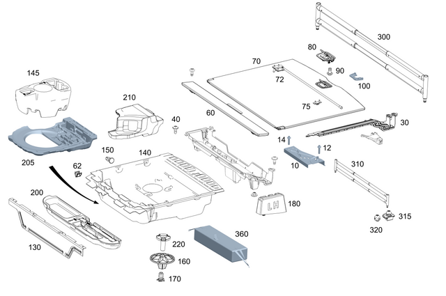 211846006264 - Covering and Lining: Frame for Mercedes-Benz: 180A, 180b, 220a, 300C, 300CD, 350SD, A220, AMG GT 43, AMG GT 53, AMG GT 63, AMG GT 63 S, AMG GT 63 S E Performance, B Electric Drive, B250e, C300, C350, C43 AMG, C63 AMG S E Performance, CLA250, CLS450, CLS53 AMG, E320, E350, E500, E53 AMG, E55 AMG, E63 AMG, E63 AMG S, EQB 250+, EQB 300, EQB 350, GL320, GL350, GL450, GL550, GL63 AMG, GLA250, GLA35 AMG, GLA45 AMG, GLB250, GLB35 AMG, GLC300, GLC43 AMG, GLC63 AMG, GLC63 AMG S, GLE300d, GLE350, GLE400, GLE43 AMG, GLE450, GLE450 AMG, GLE53 AMG, GLE580, GLE63 AMG, GLE63 AMG S, GLS350d, GLS450, GLS550, GLS580, GLS63 AMG, Maybach GLS600, Maybach S580, Maybach S680, ML250, ML320, ML350, ML400, ML450, ML500, ML550, ML63 AMG, S500, S580, S580e, S63 AMG E Performance Image