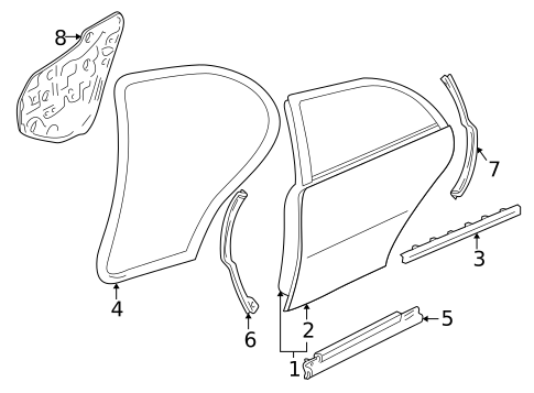 Door & Components for 2002 INFINITI Q45 #1