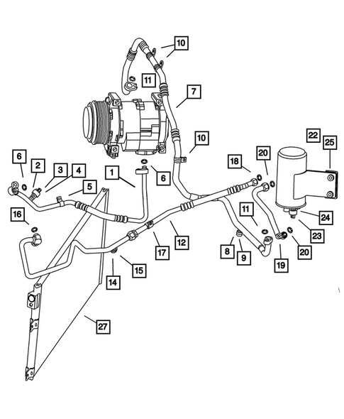 Air Conditioner and Heater Plumbing for 2003 Dodge Viper #0