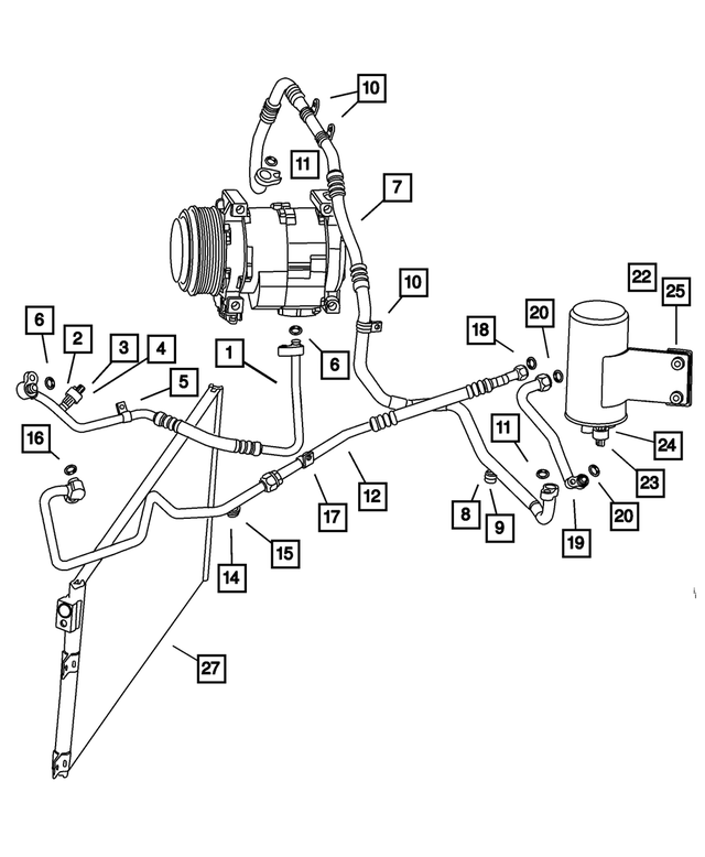 5264927AA - Air Conditioning &amp; Heater: A/c Discharge Line for Mopar Image image