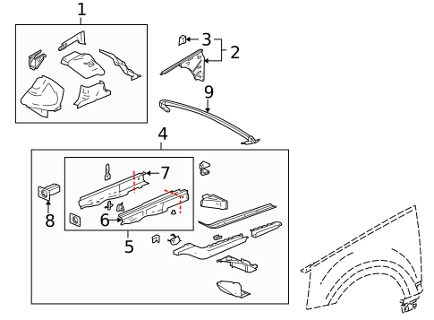 Structural Components & Rails for 2006 Cadillac SRX #0