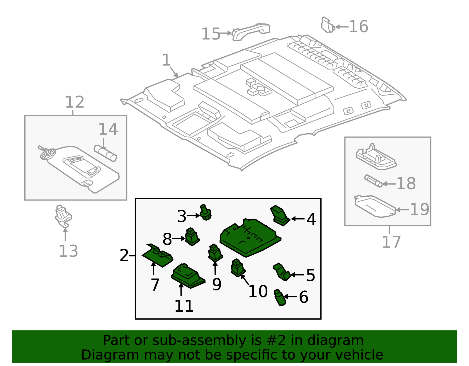 2019 Toyota Tacoma Overhead Console 63650-04091-C0 | Toyota Parts Center