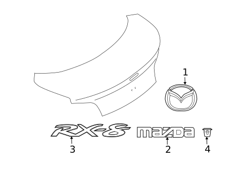 Exterior Trim - Trunk for 2006 Mazda RX-8 #0