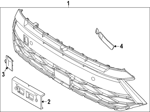 Grille & Components for 2024 Hyundai Sonata #0