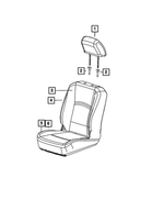 6QS82HL1AA - Interior Trim: Front Seat Back Cover, Right for Ram: 1500, 1500 Classic, 2500, 3500 Image