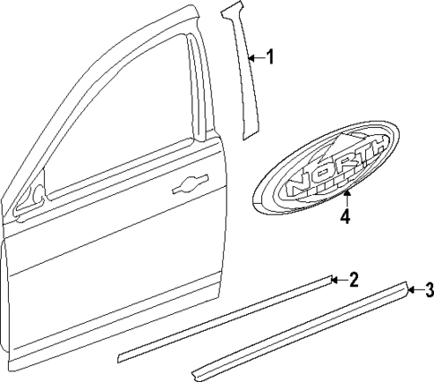 Exterior Trim - Front Door for 2007 Jeep Patriot #0