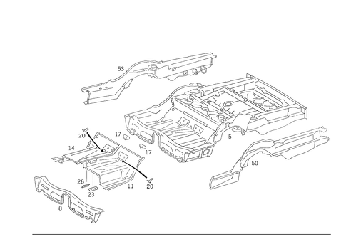 Rear End Floor for 1993 Mercedes-Benz 300TE #0