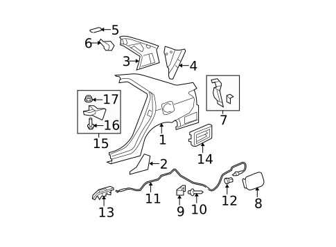Quarter Panel & Components for 2011 Toyota Yaris #1