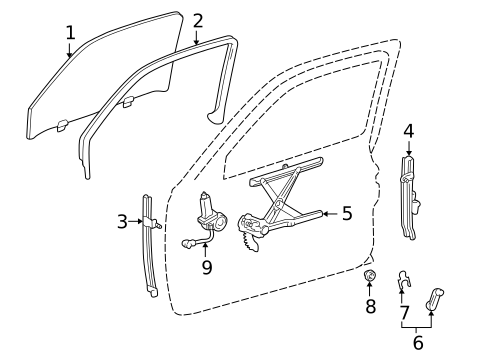 Glass - Front Door for 2000 Toyota Tacoma #0