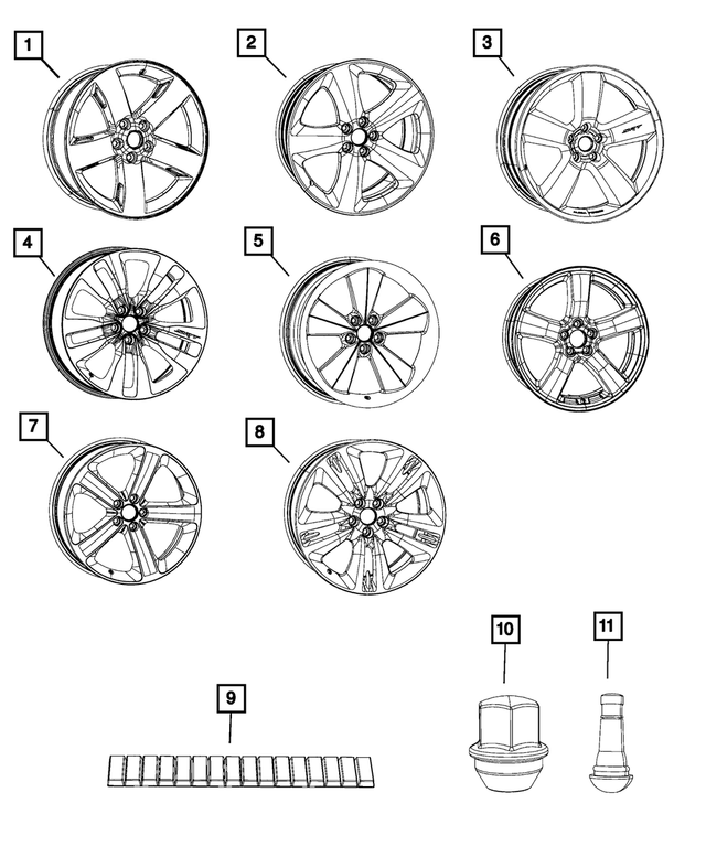 « 5PE92DX8AB –  : Aluminium Roue, Avant Ou Arrière pour Mopar Image »