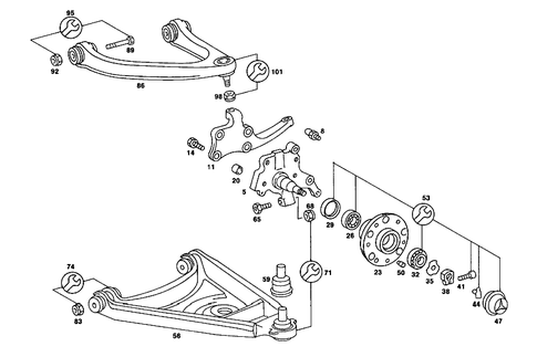 Steering Knuckle and Control Arm for 1986 Mercedes-Benz 560SL #0