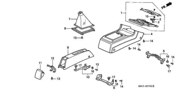 Console (1) for 1991 Honda Accord #0