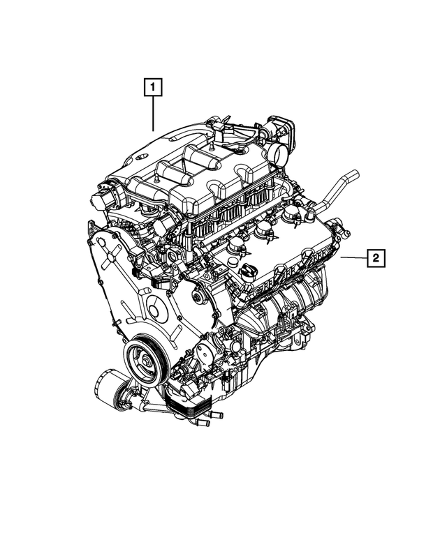 R8141870AB - 3.5L Gas; Engine: Long Block Engine, Remanufactured for Mopar Image