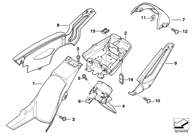 46627672364 - : Bracket, Wheel Cover, Bottom Left - Black for BMW-Motorrad Image