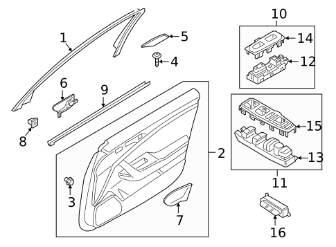 Interior Trim - Front Door for 2020 Kia Stinger #0