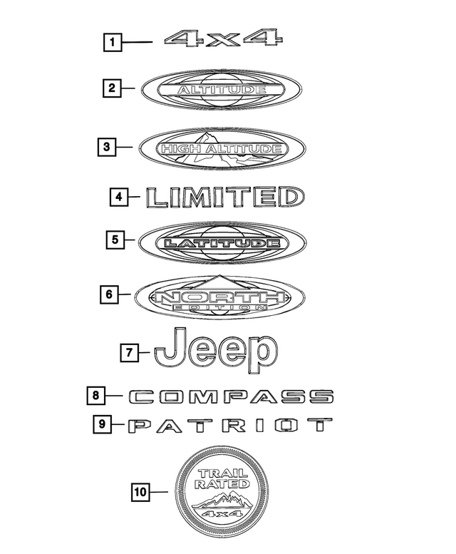 68298714AA - Exterior Ornamentation: Nameplate for Mopar Image