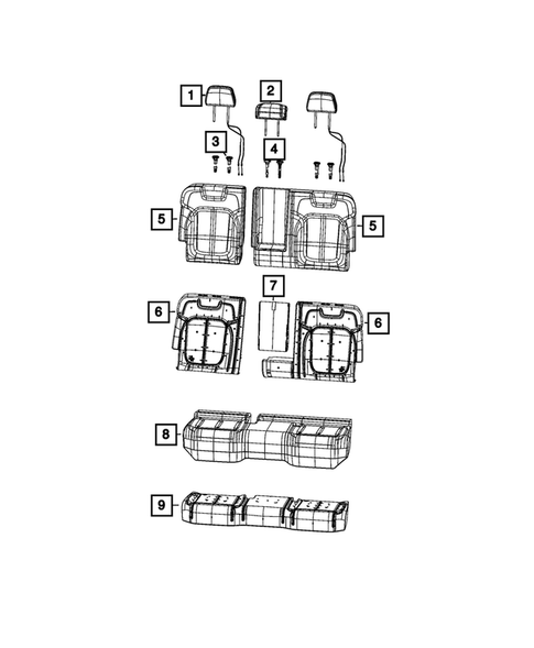 Rear Seats - Second Row for 2022 Jeep Grand Cherokee #6