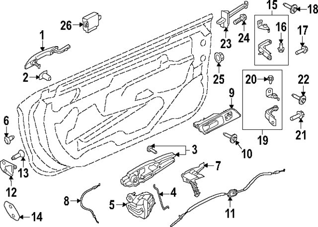 PR3Z6322601CD - : Interior Door Handle for Ford: Mustang Image
