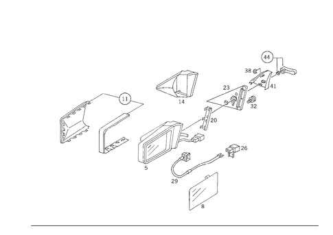 Outside Rearview Mirror on Driver Side for 1990 Mercedes-Benz 300CE #1