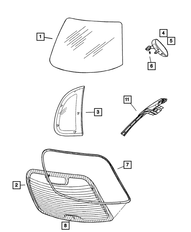 5066113AA - : Shipping Assembly - 10 Lite Glass Windshield Package for Mopar Image