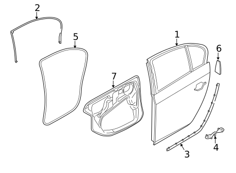 Door & Components for 2008 BMW 535xi #1