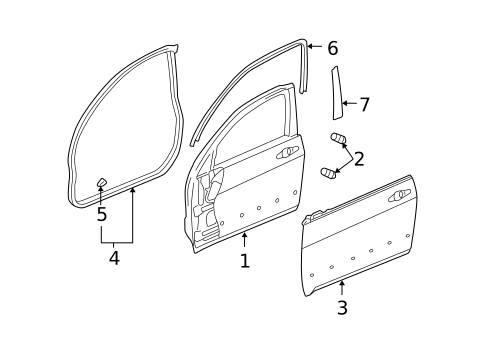 Door & Components for 2007 Acura TSX #1