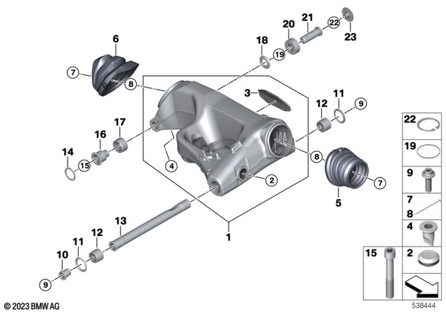 33326786219 - Rear Axle, Rear-Wheel Drive, Suspension: Plug -  for BMW-Motorrad Image