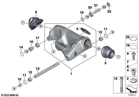 Rear Swing Arm with Bearing, Strut for 2026 BMW-Motorrad R 1300 R #0