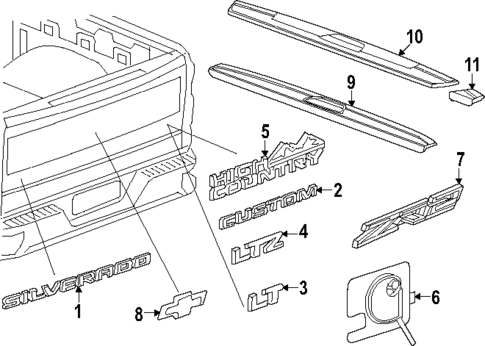 Exterior Trim - Tail Gate for 2025 Chevrolet Silverado 2500 HD #0