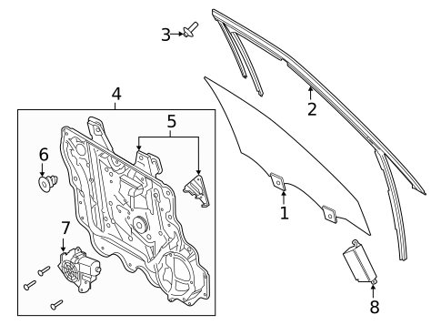 Glass - Front Door for 2022 Ford Explorer #0