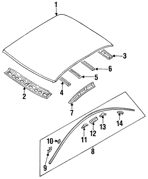Exterior Trim - Roof for 1993 Dodge Colt #0