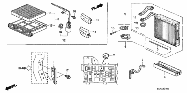 A/C Cooling Unit for 2004 Honda Accord #0