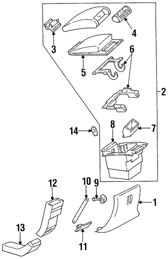 25604500 - : Front Floor Console Compartment Door Latch for GM Image