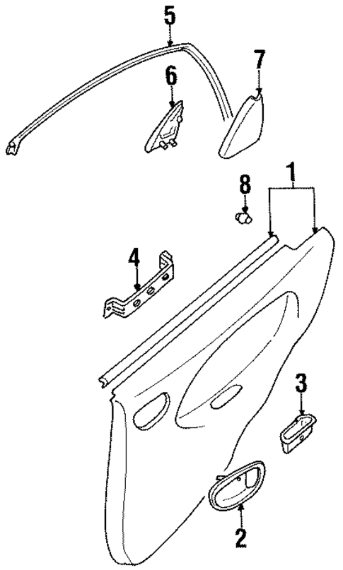 Interior Trim - Rear Door for 2001 Chevrolet Metro #0