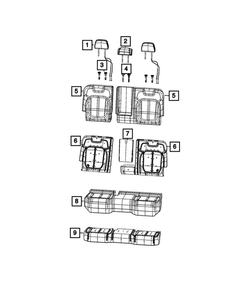 Rear Seats - Second Row for 2022 Jeep Grand Cherokee #8