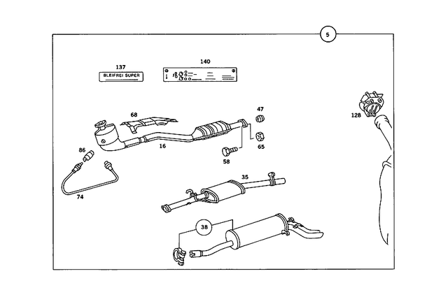 2014920327 - Exhaust System: Tensioning Bracket for Mercedes-Benz: 190D, 560SEL Image image