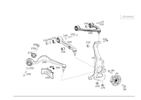 4MATIC&reg; Steering Knuckle & Control Arm for 2020 Mercedes-Benz S63 AMG #0