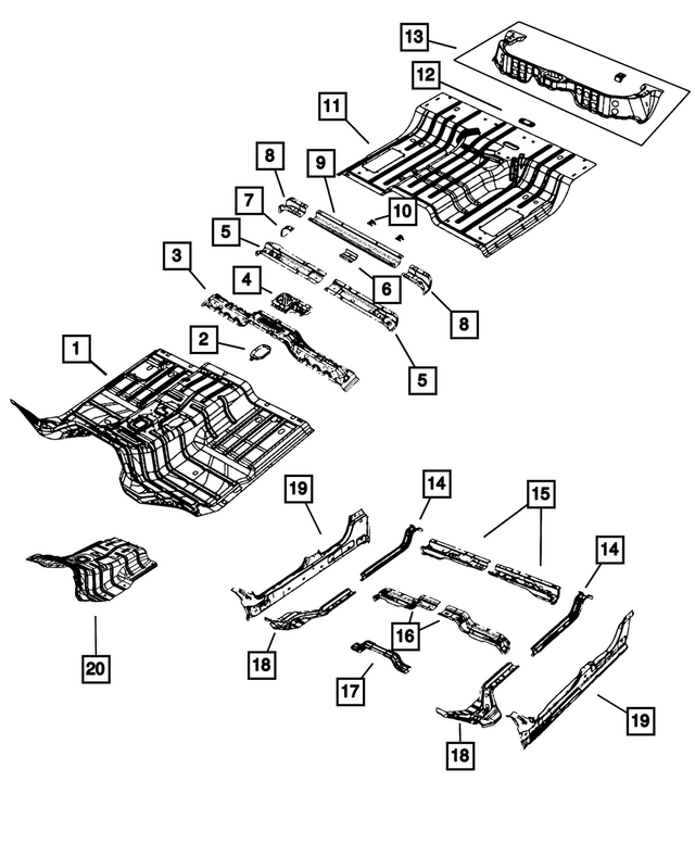 68592984AE - : Front Floor Pan for Mopar Image