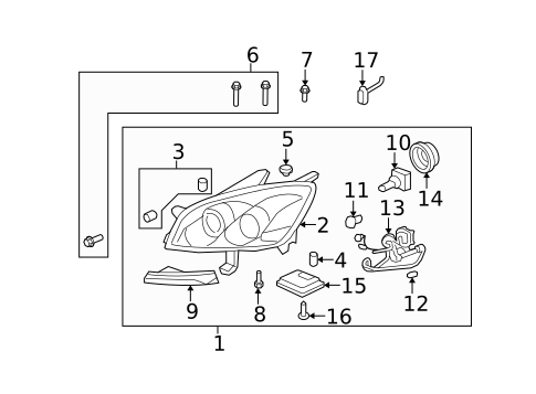 Headlamp Components for 2009 Saturn Outlook #0