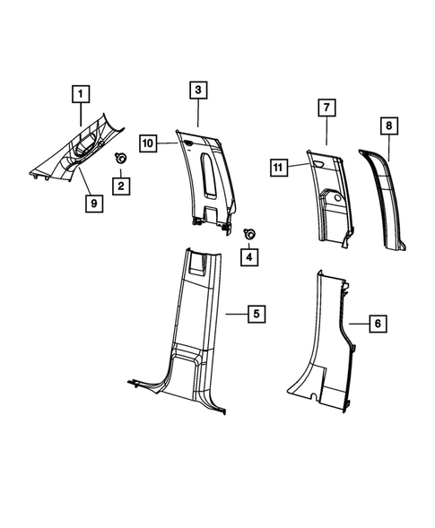 Panels-Moldings-Scuff Plates, Pillar, Cowl, 1/4 Panel Trim and Cargo Covers for 2016 Ram 1500 #0