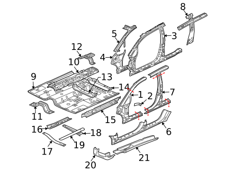 Hinge Pillar for 2011 Mitsubishi Endeavor #0