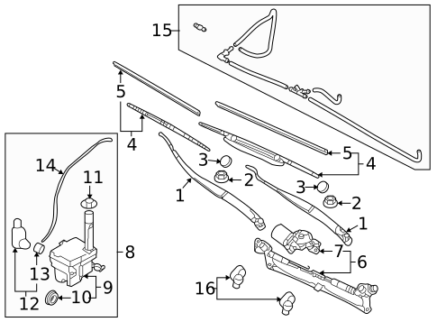 Wiper & Washer Components for 2009 Kia Optima #0