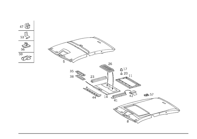 2027800040 - : Trim, Roof for Mercedes-Benz Image